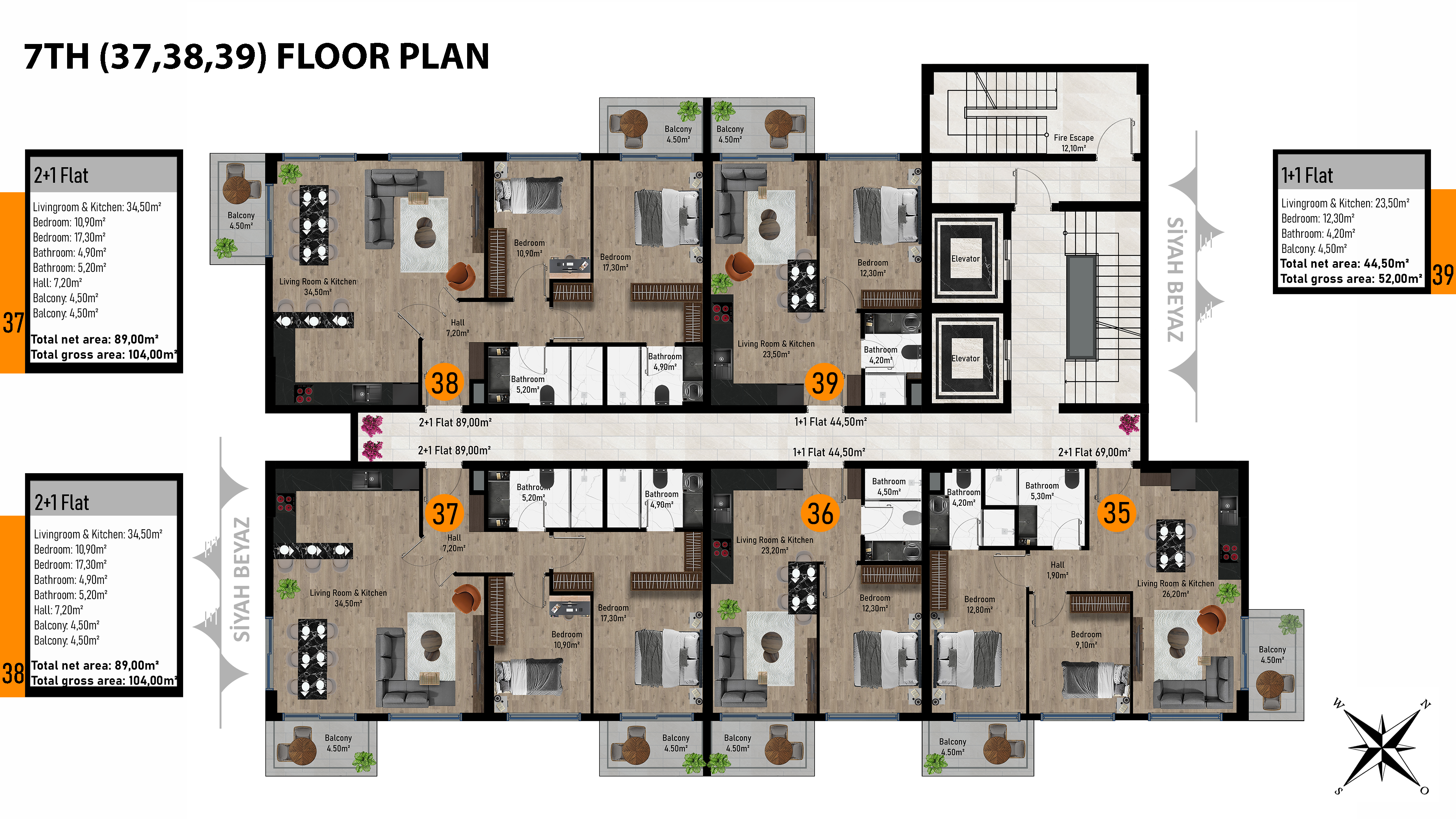 7.kat planı